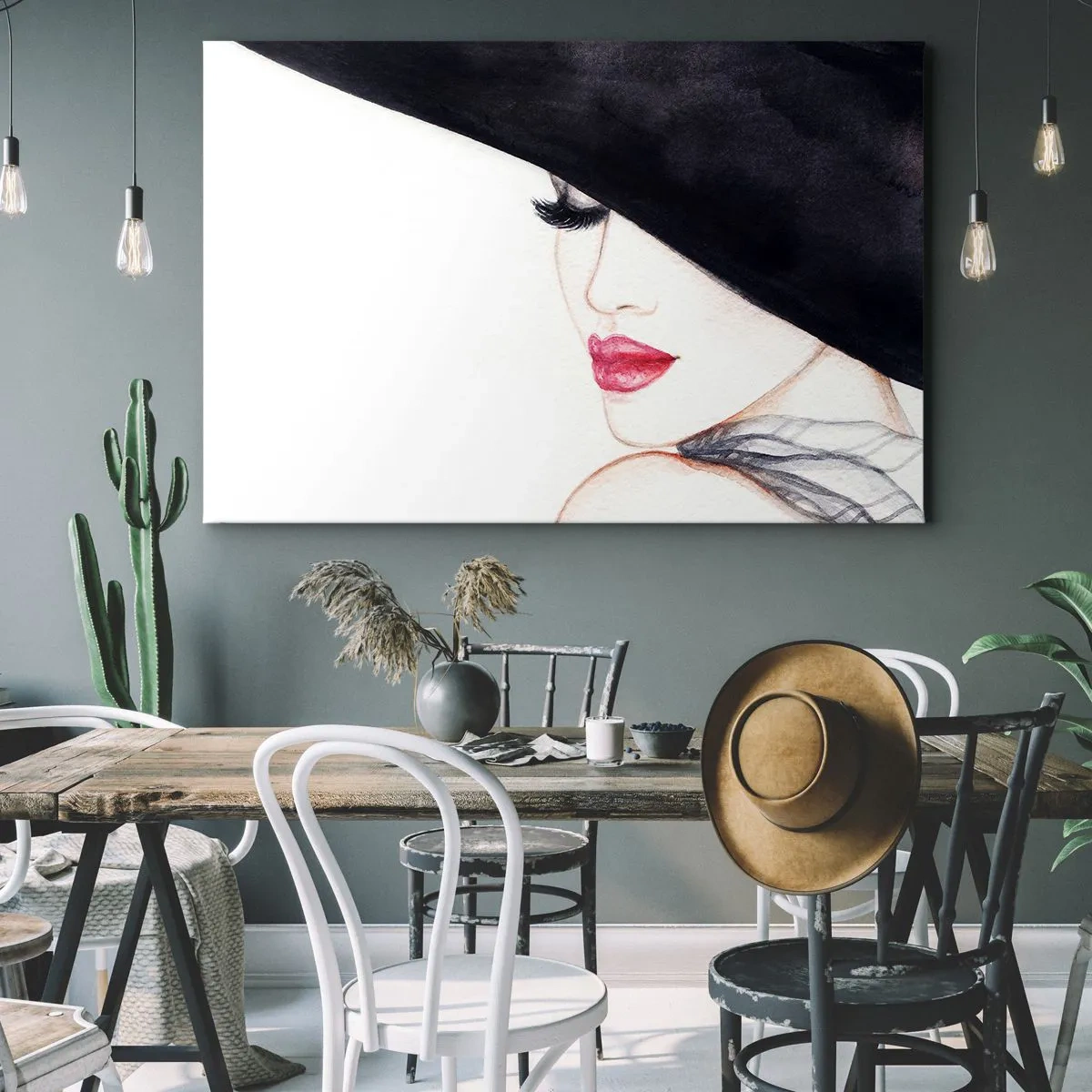 Lærredstryk - Billede på lærred - Elegance og sensualitet - 70x50 cm