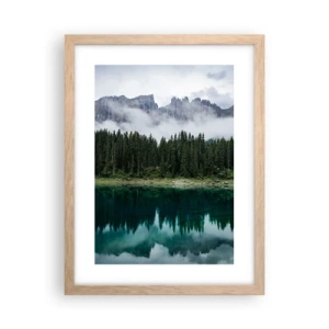 Plakat i ramme af lyst egetræ - Hys, tys, lad os ikke vække sovevandet... - 30x40 cm