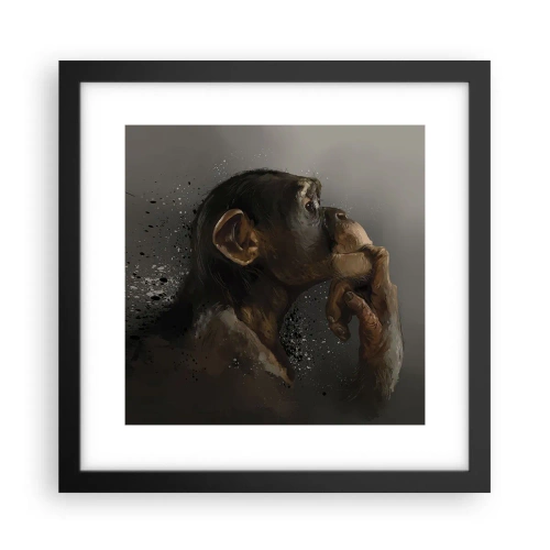 Plakat i sort ramme - Helt sikkert en tænker - 30x30 cm