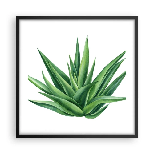 Plakat i sort ramme - Grøn - styrke - liv - 50x50 cm