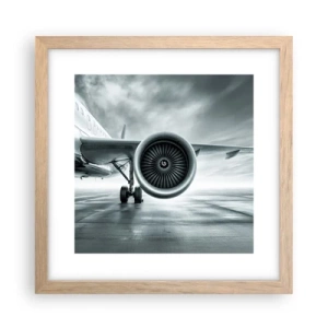 Plakat i ramme af lyst egetræ - Der er kraft! - 30x30 cm