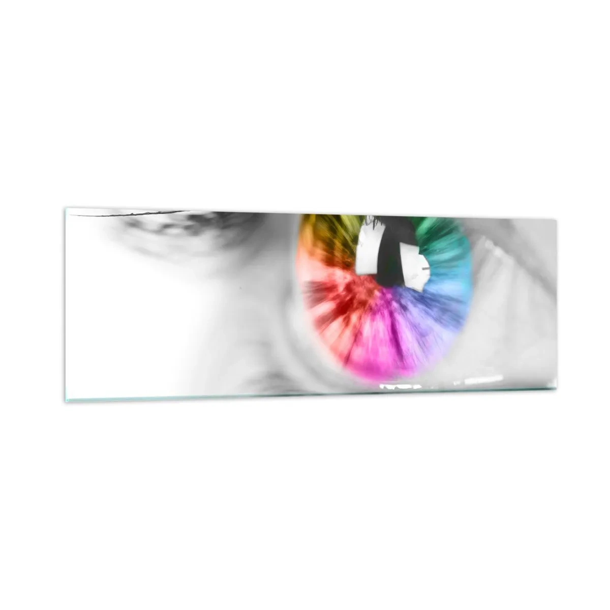 Billede på glas - Se verden i farver - 90x30 cm