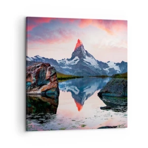 Lærredstryk - Billede på lærred - Bjergenes hjerte er varmt - 60x60 cm