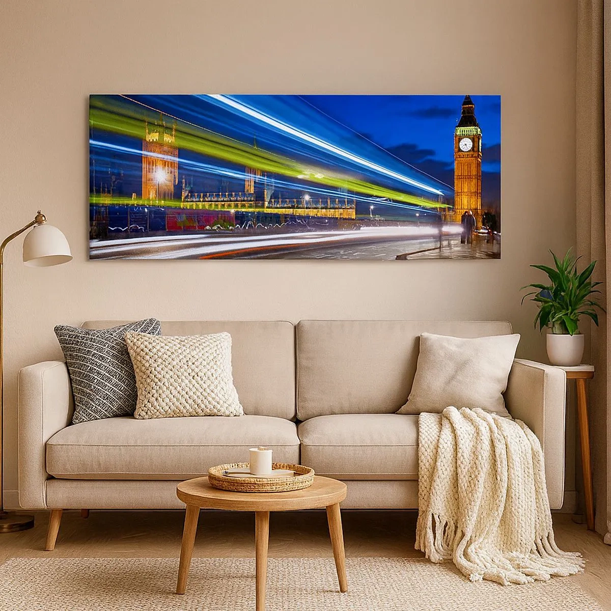 Lærredstryk - Billede på lærred - Under Big Ben's øjne - 100x40 cm