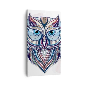 Lærredstryk - Billede på lærred - Kunstnerisk ornamental ugle - 45x80 cm