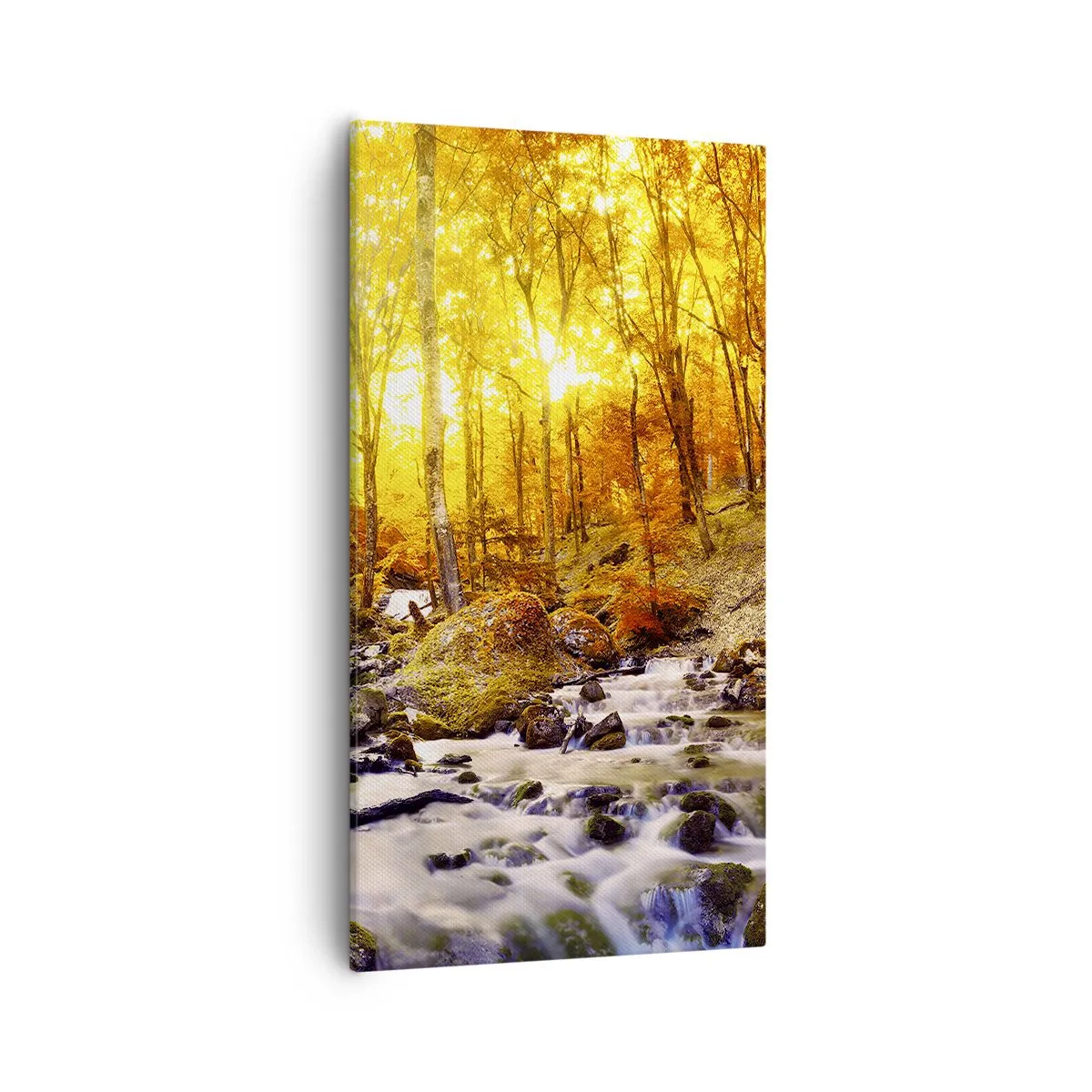 Lærredstryk - Billede på lærred - Sten indfattet i guld og platin - 55x100 cm