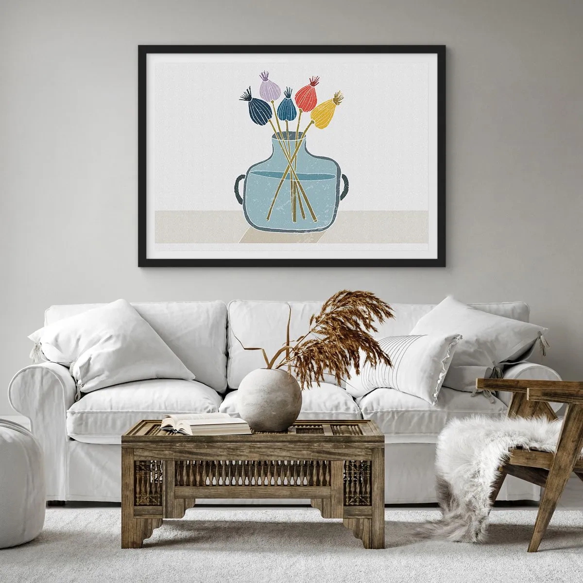 Plakat i sort ramme - Som et valmuefrø - 100x70 cm