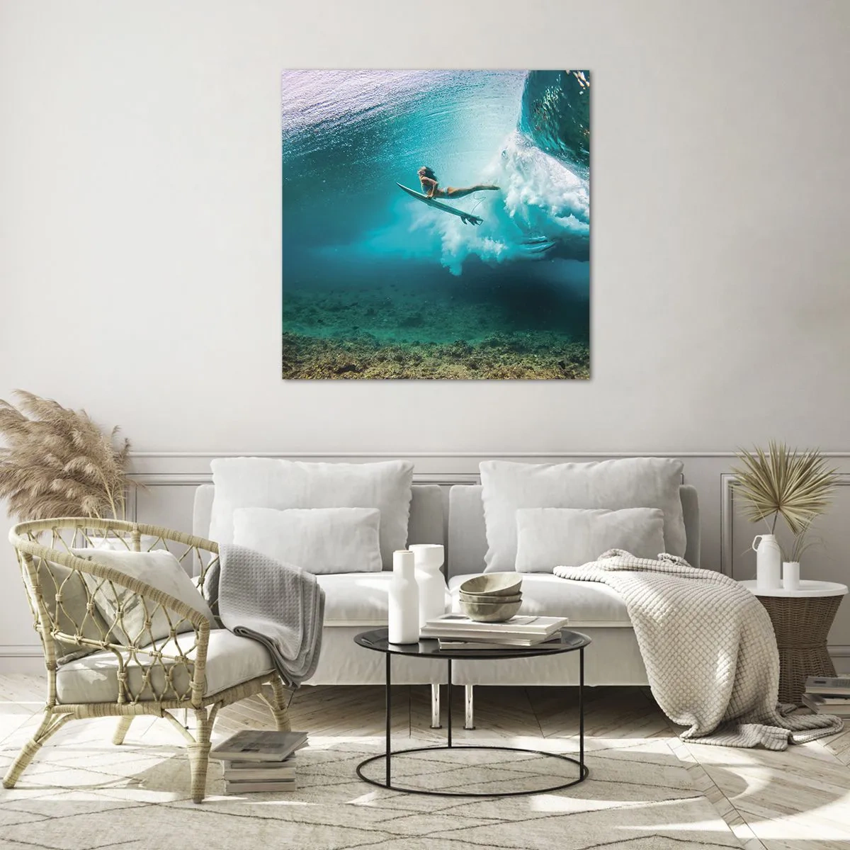 Billede på glas - Undervandsverden - 30x30 cm