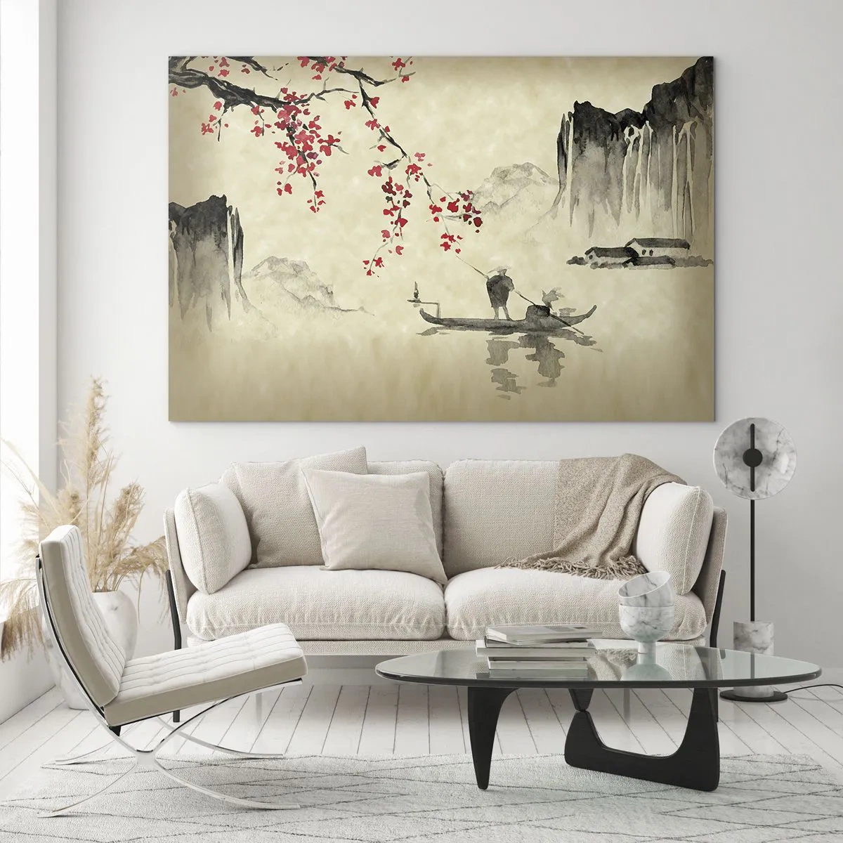 Billede på glas - I kirsebærblomsternes land - 70x50 cm