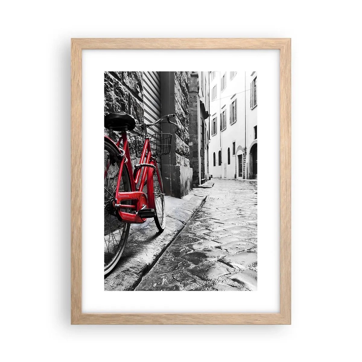 Plakat i ramme af lyst egetræ - Ægte skønhed ældes ikke - 30x40 cm