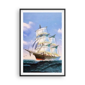 Plakat i sort ramme - Stolt med vinden - 61x91 cm