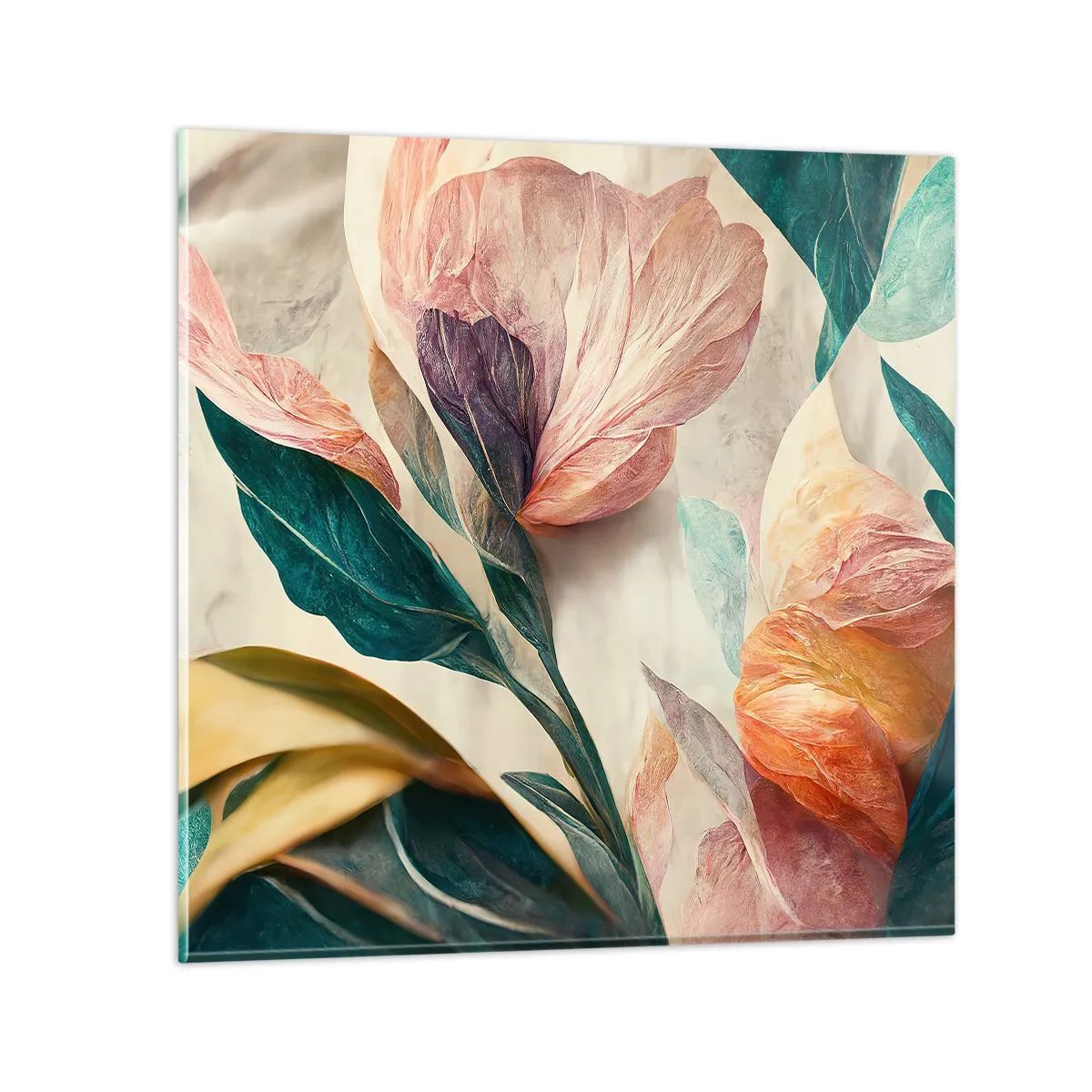 Billede på glas - Blomster på de sydlige øer - 30x30 cm