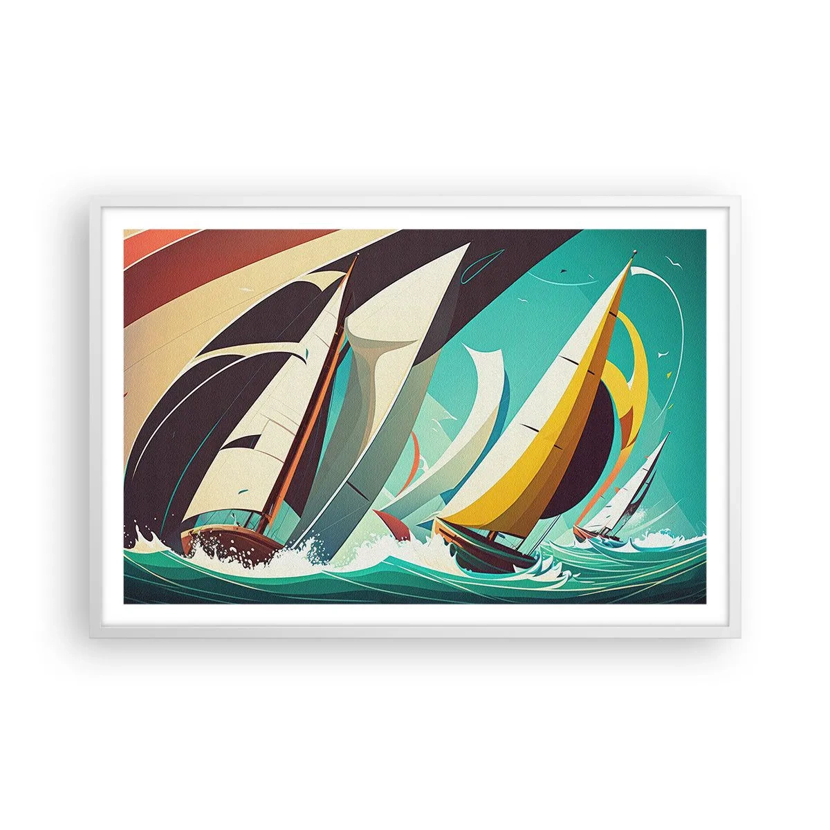 Plakat i hvid ramme - Tæt på og personligt med elementerne - 91x61 cm