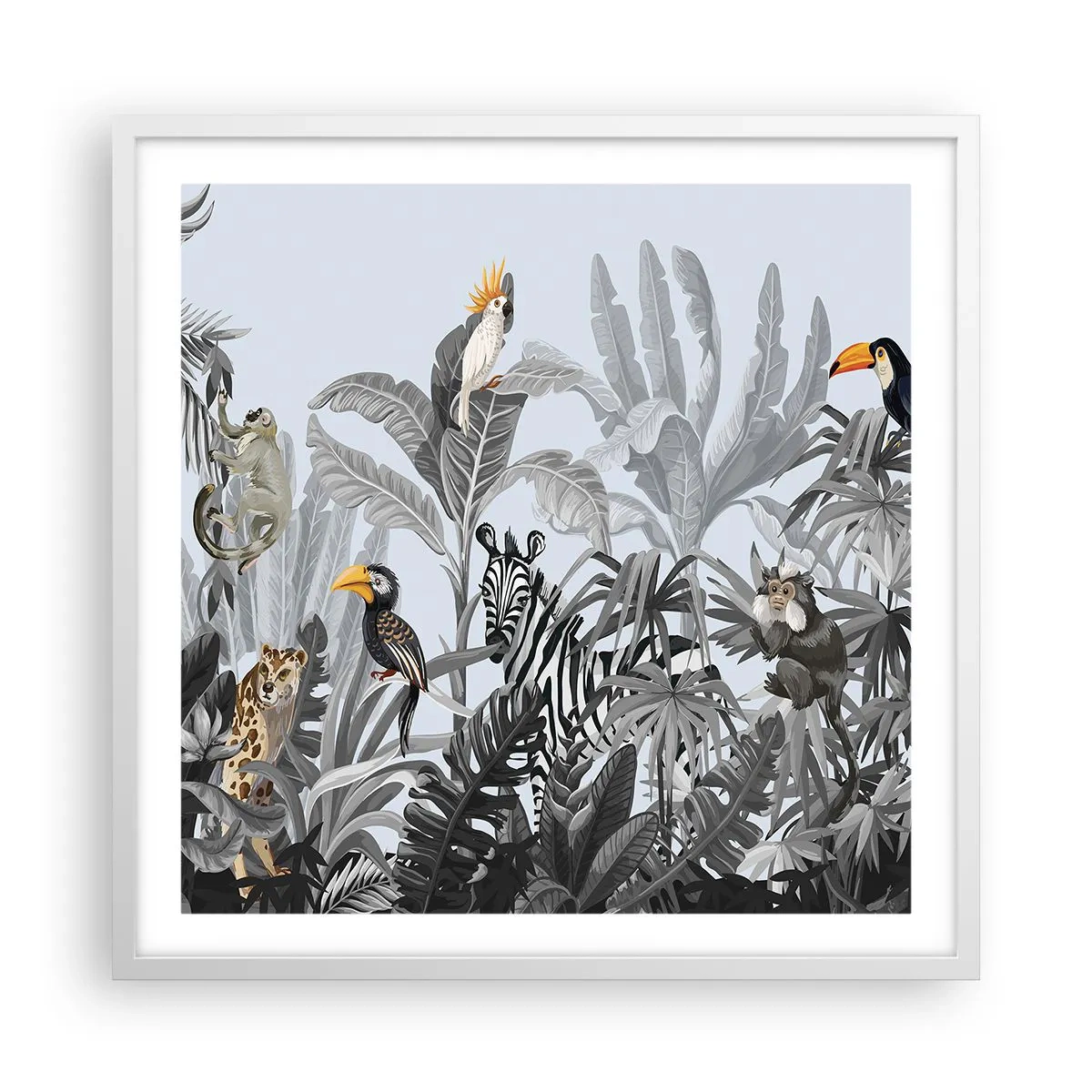 Plakat i hvid ramme - En afrikansk fabel - 60x60 cm