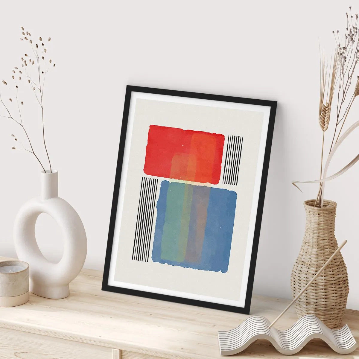 Plakat i sort ramme - Geometriens ånd og bogstav - 70x100 cm