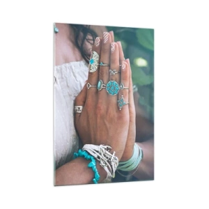 Billede på glas - Velkommen til værens centrum - 70x100 cm