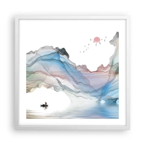 Plakat i hvid ramme - Mod krystalbjergene - 50x50 cm
