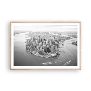 Plakat i ramme af lyst egetræ - Hvordan kan man ikke elske? - 91x61 cm