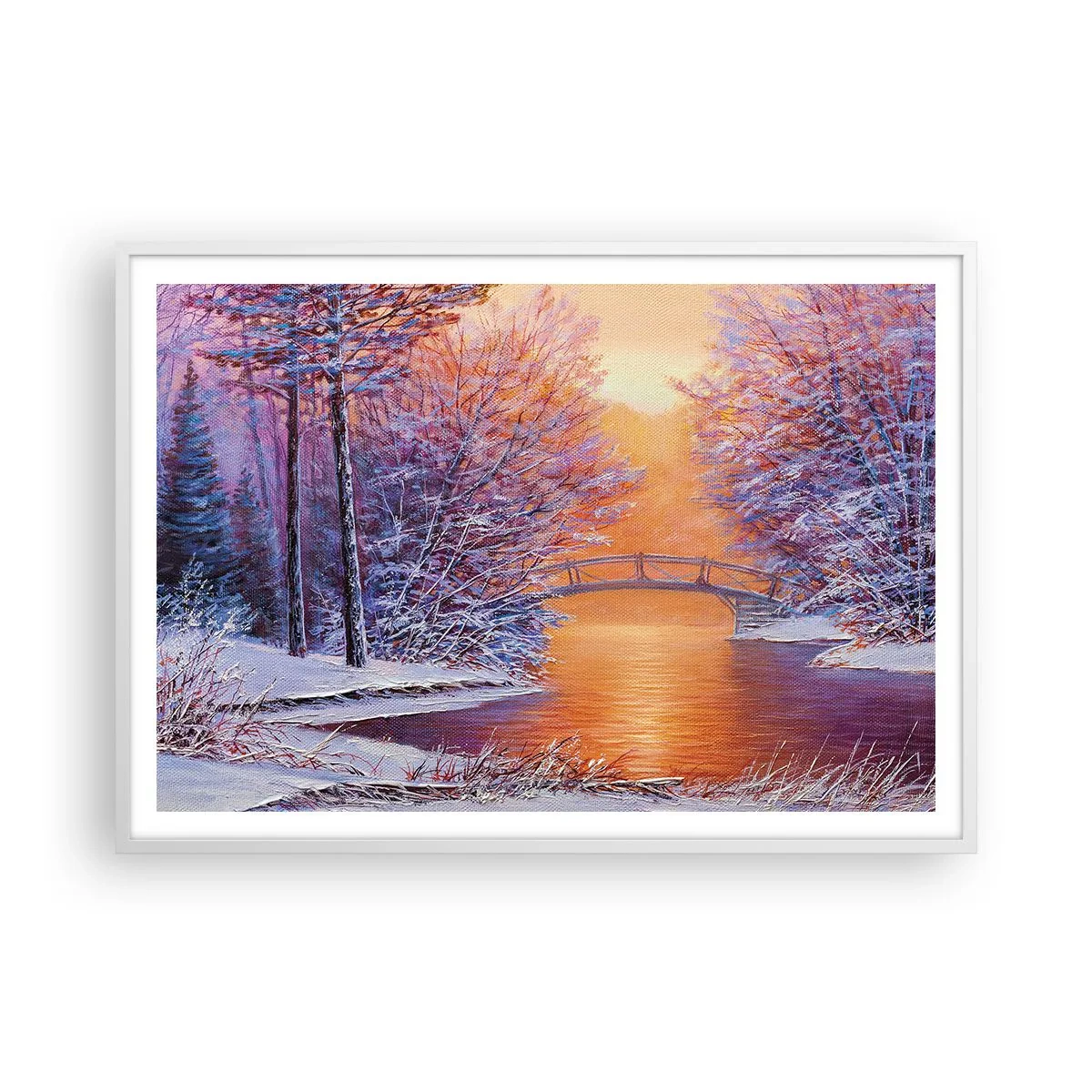 Plakat i hvid ramme - Lad os mødes her - 100x70 cm