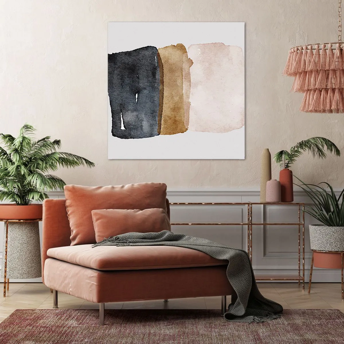 Lærredstryk - Billede på lærred - Sammensætning af jordfarver - 50x50 cm