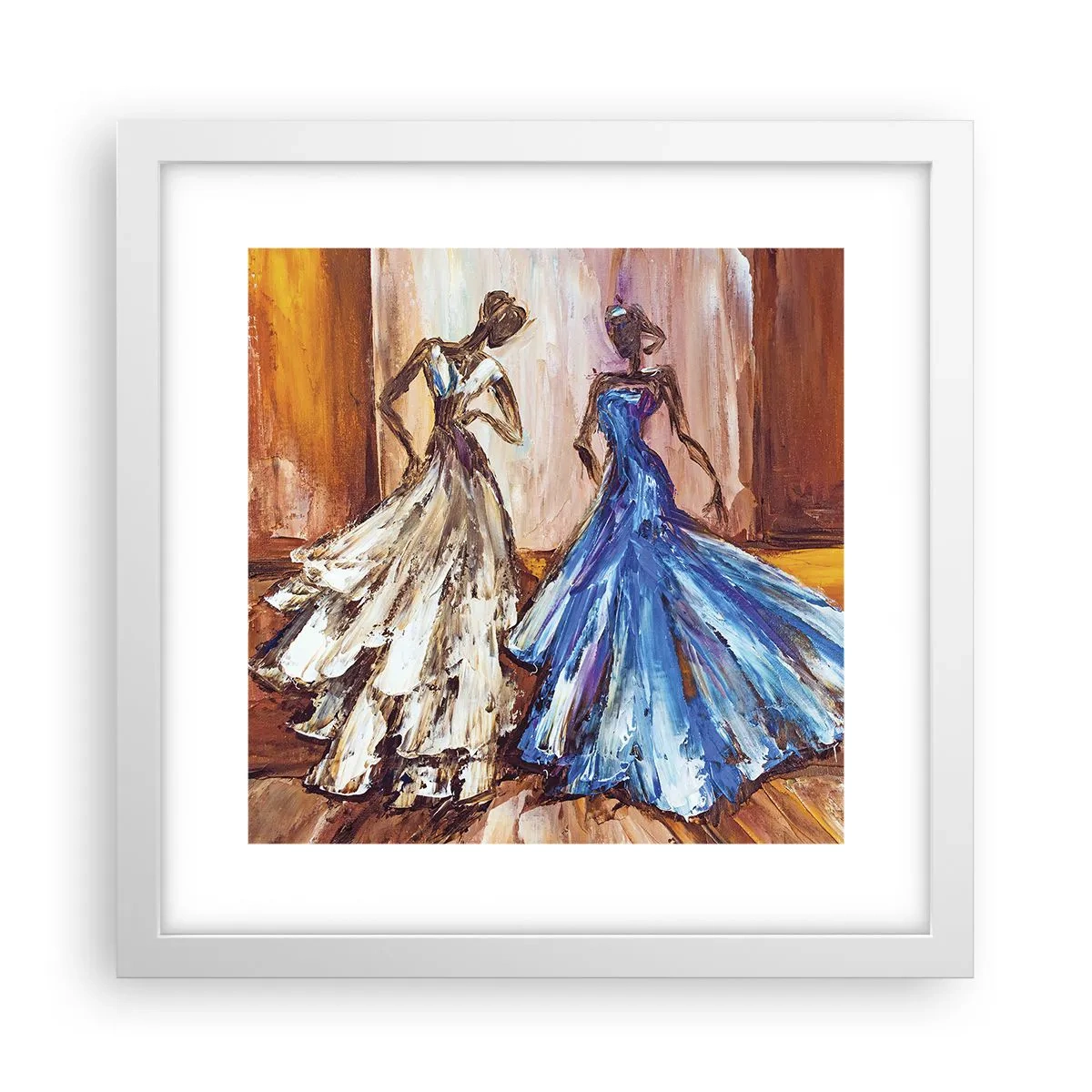 Plakat i hvid ramme - Den taknemmelige duo - 30x30 cm