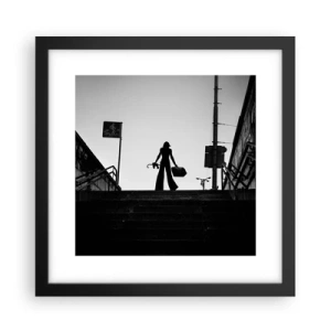 Plakat i sort ramme - Vandring i byen - 30x30 cm