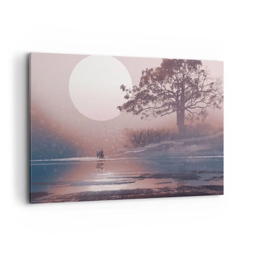 Lærredstryk - Billede på lærred - Natlige mærkværdigheder - 100x70 cm