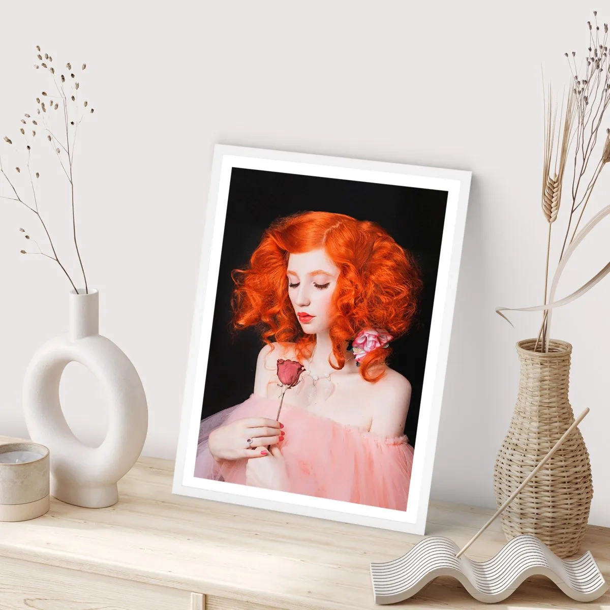 Plakat i hvid ramme - I barokstil - 50x70 cm