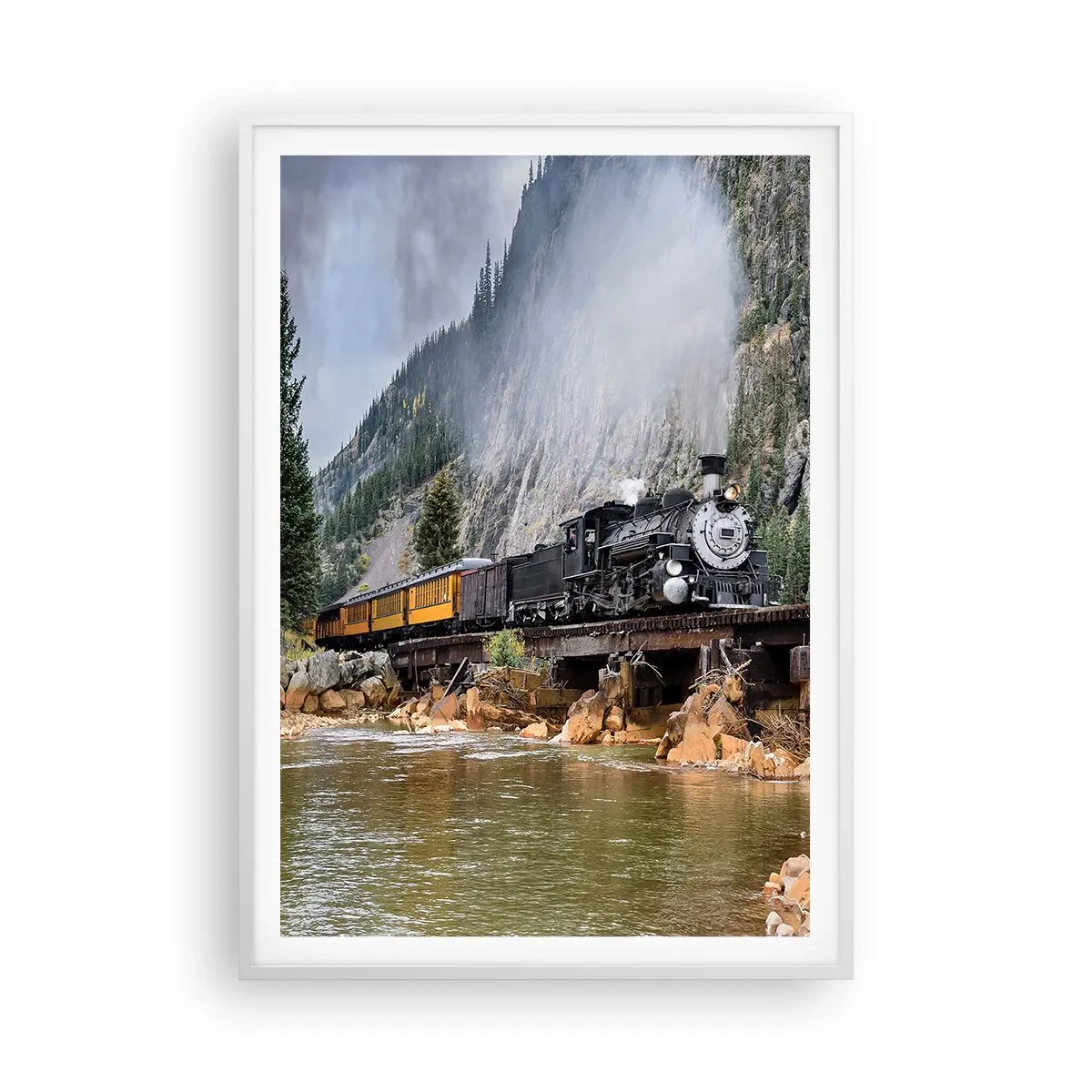 Plakat i hvid ramme - Og hvorhen? Hvorhen? - 70x100 cm