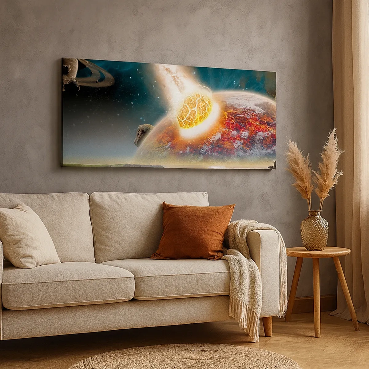 Lærredstryk - Billede på lærred - Kosmisk drama - 30x30 cm