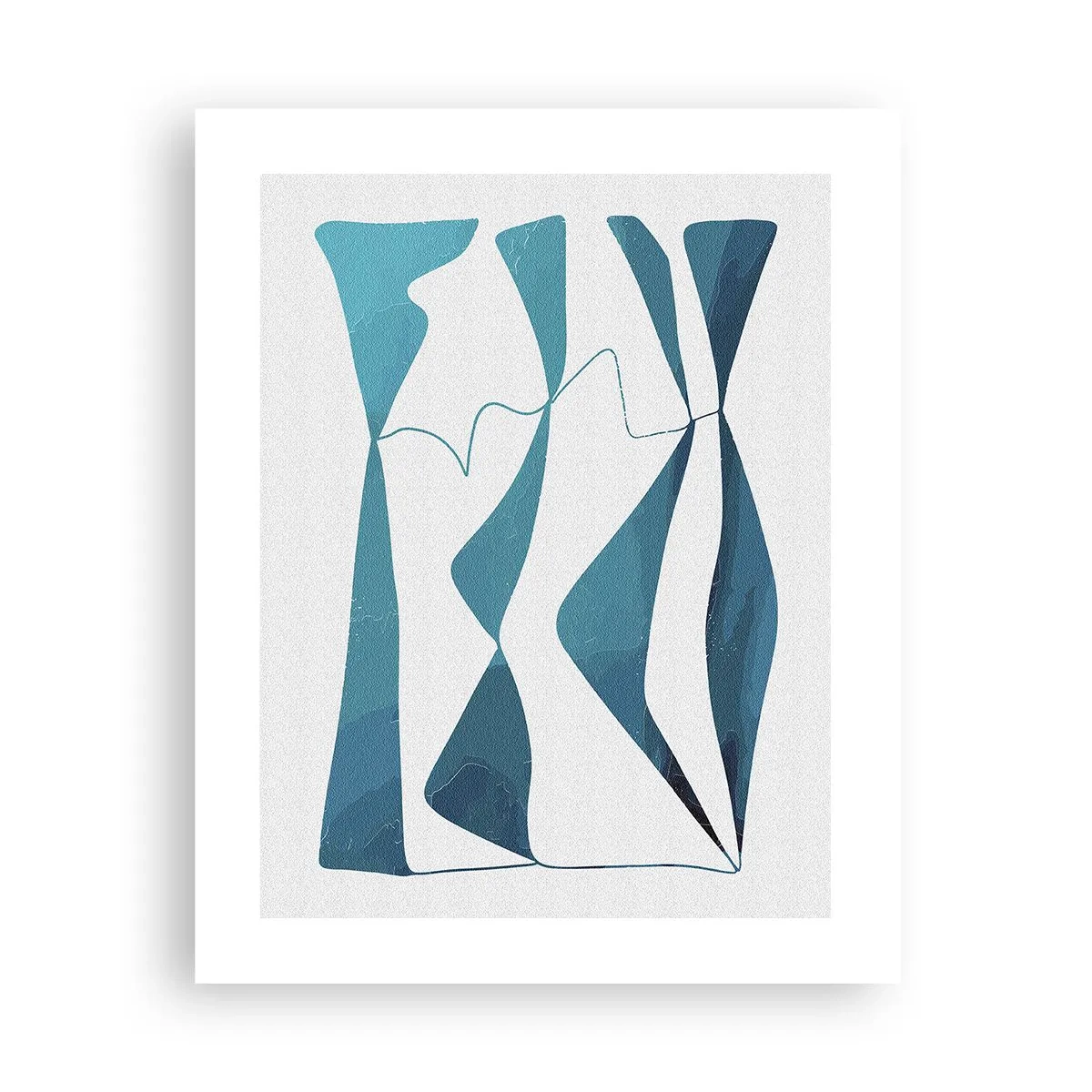 Plakat - Abstraktion: en turkis sammensætning - 40x50 cm