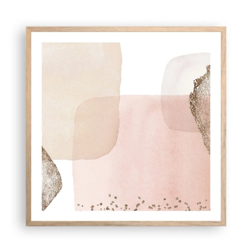 Plakat i ramme af lyst egetræ - Et kig gennem farver - 60x60 cm