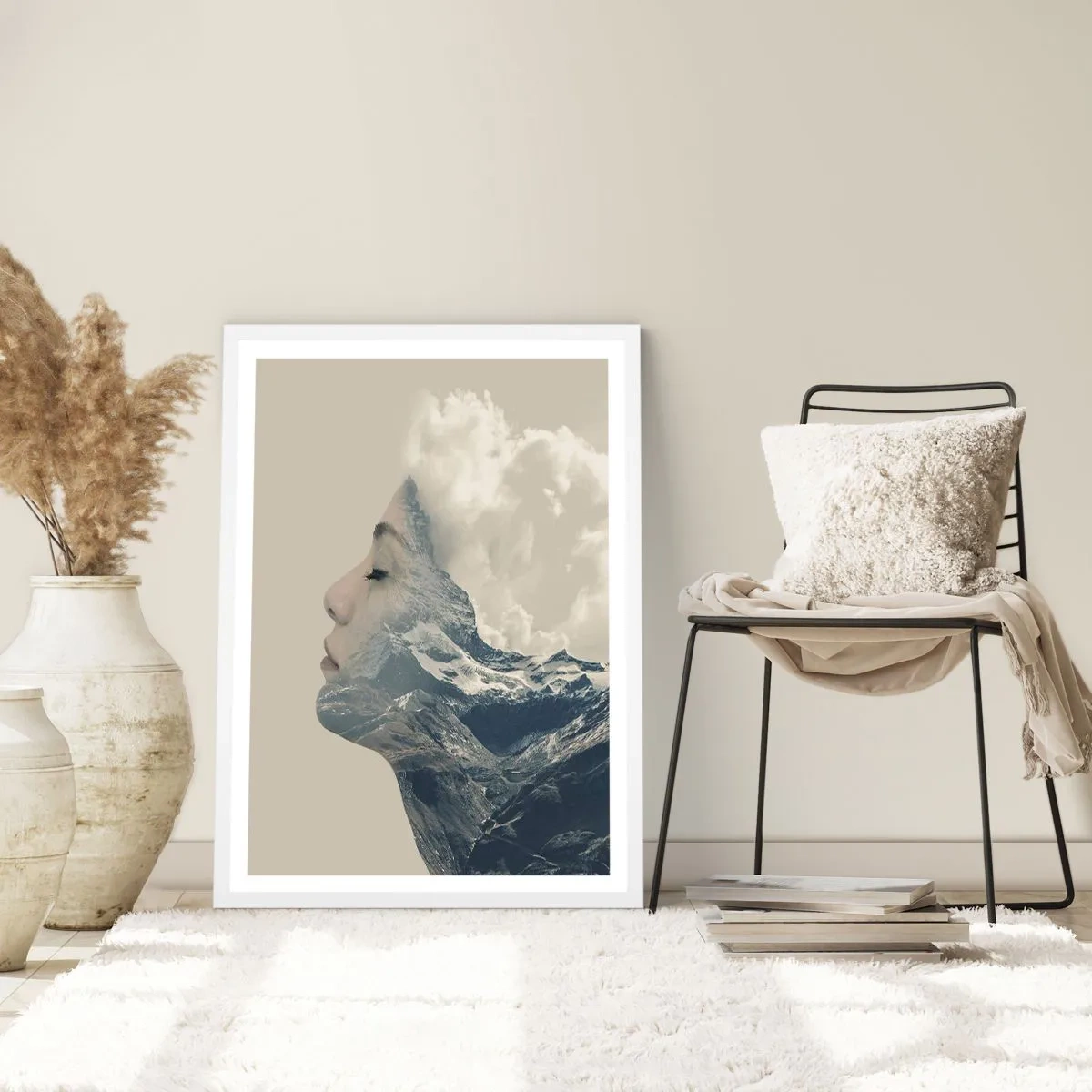 Plakat i hvid ramme - Skønheden ved elementerne - 70x100 cm