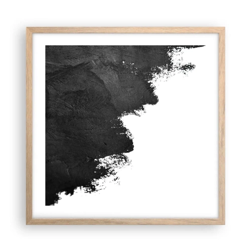 Plakat i ramme af lyst egetræ - Elementer: jord - 50x50 cm