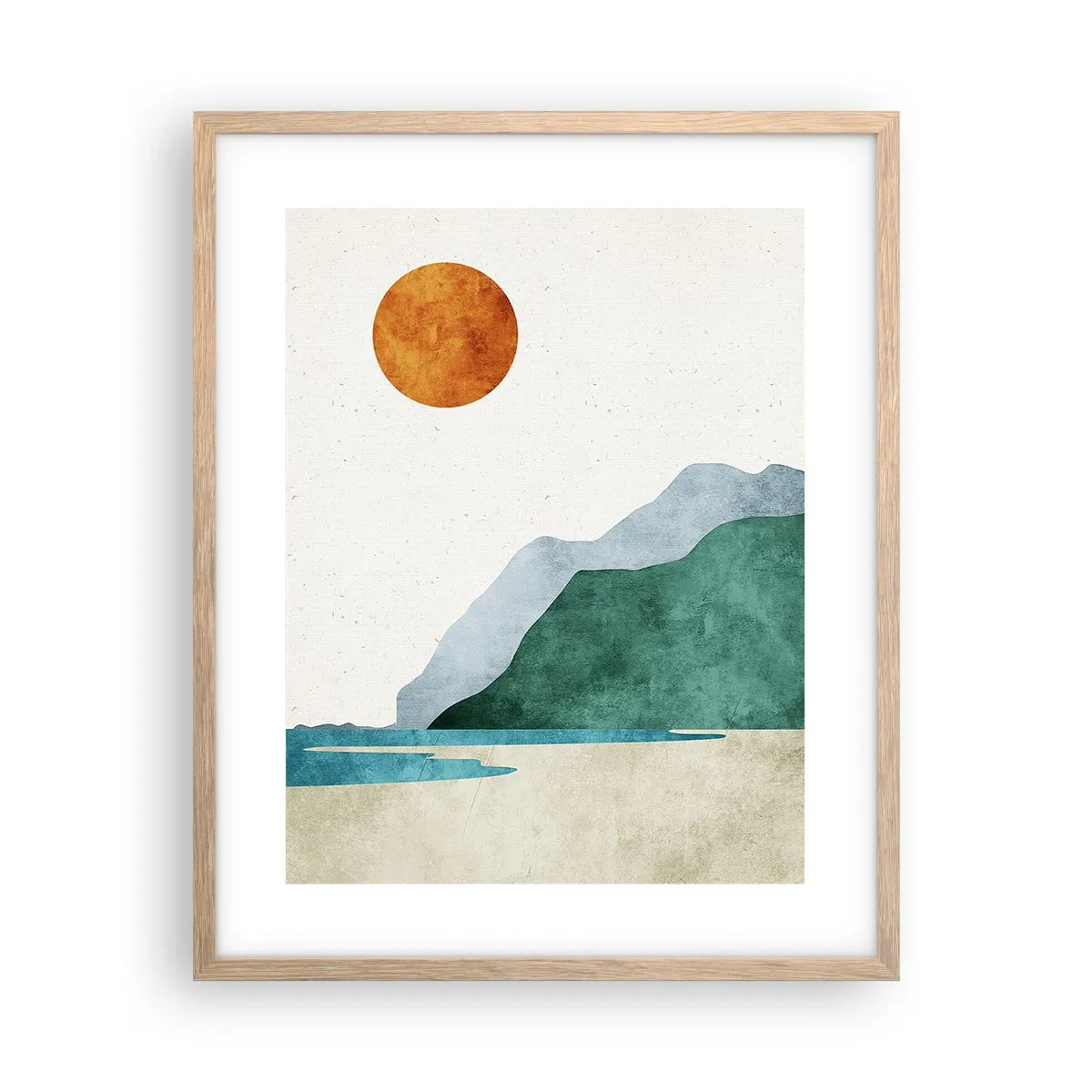 Plakat i ramme af lyst egetræ - Landskab, som det burde være - 40x50 cm