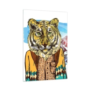 Billede på glas - Ikke så vild som han er tegnet - 80x120 cm