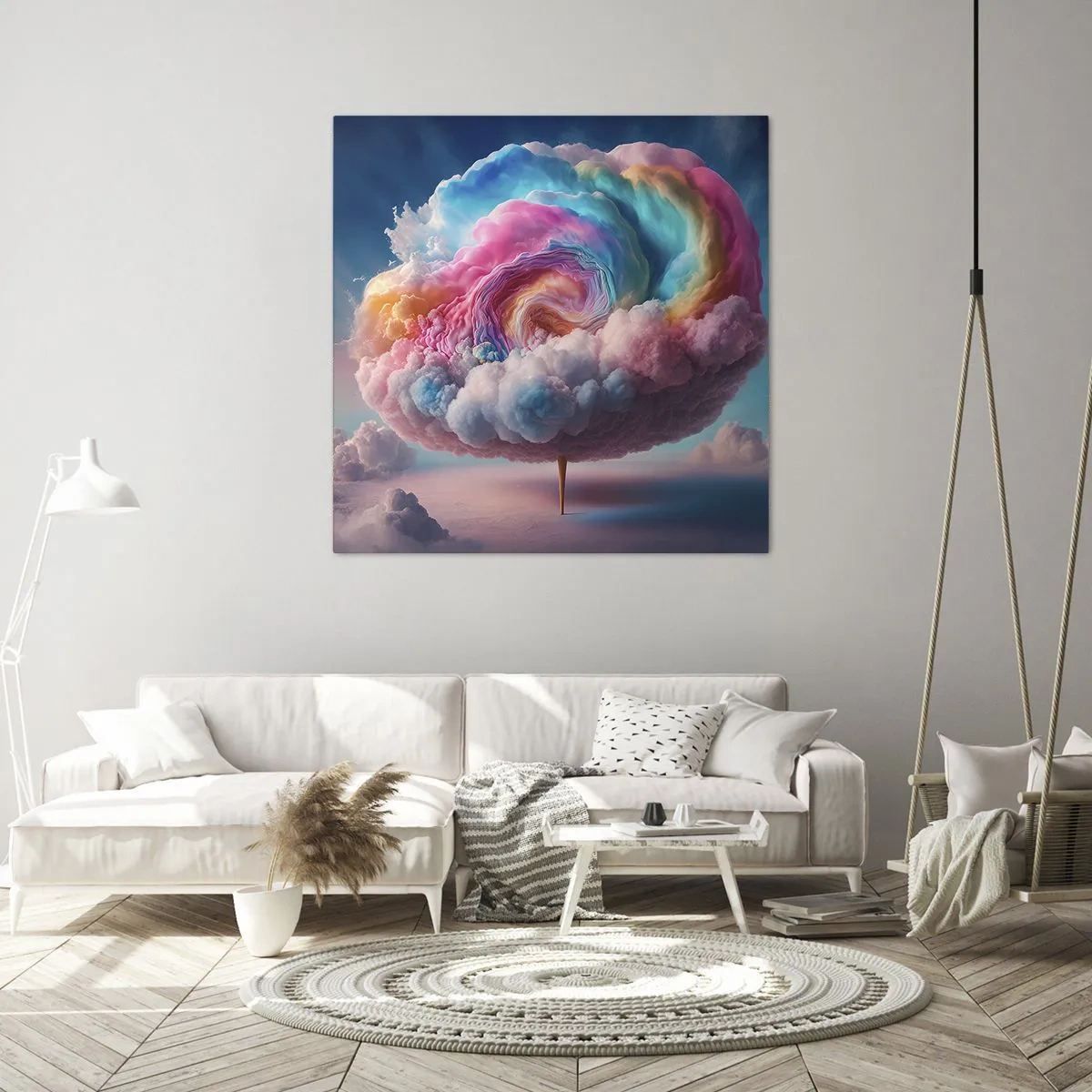 Lærredstryk - Billede på lærred - En drøm om en forlystelsespark - 70x70 cm