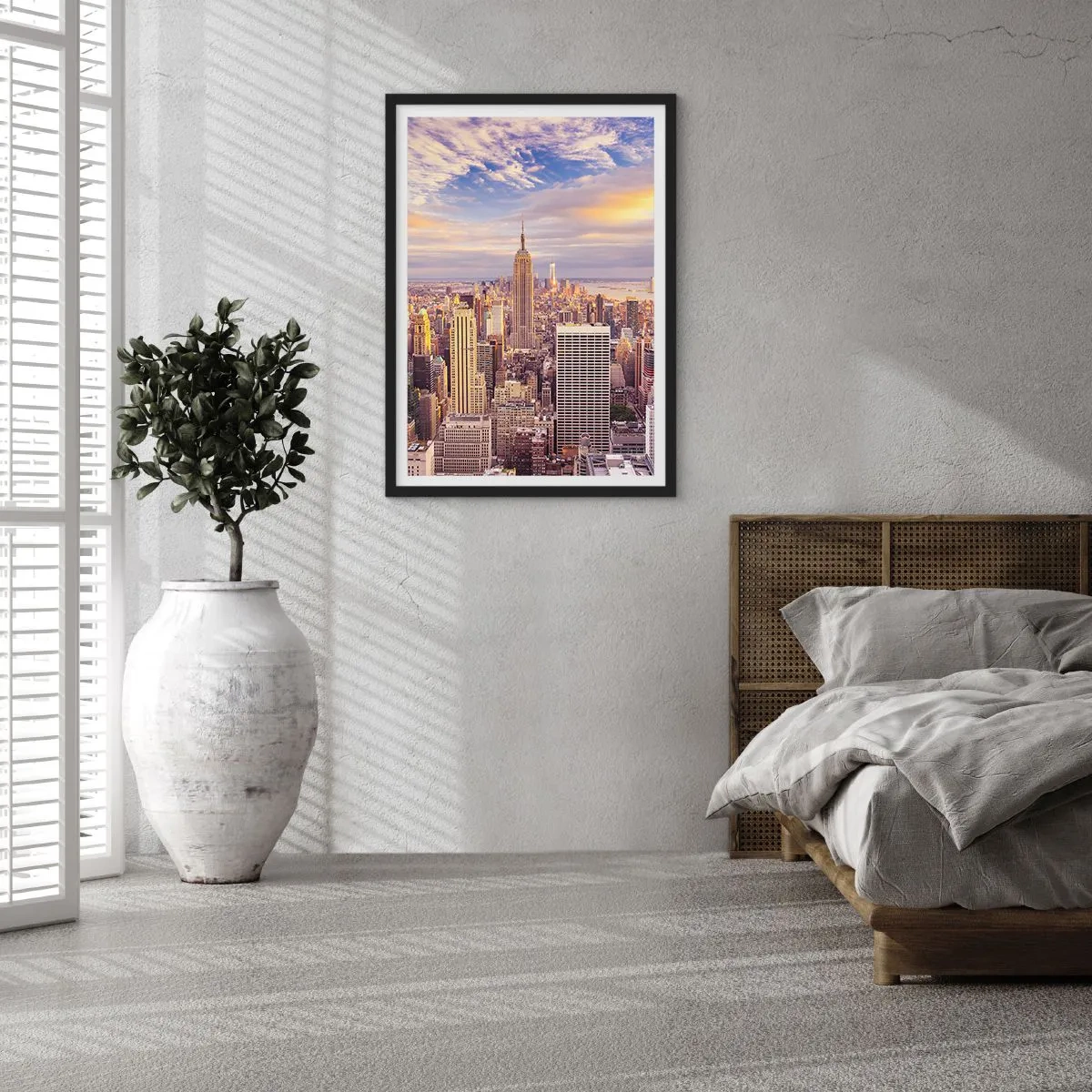 Plakat i sort ramme - Ræk ud efter skyerne selv - 70x100 cm