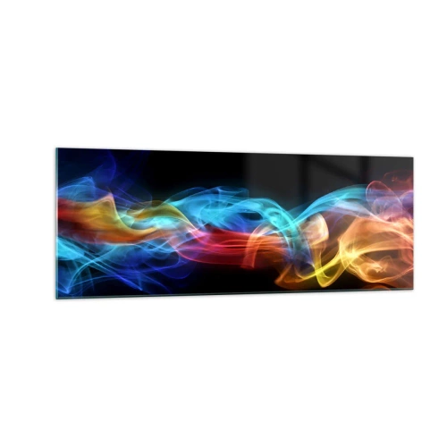 Billede på glas - Regnbuedans i tågerne - 140x50 cm