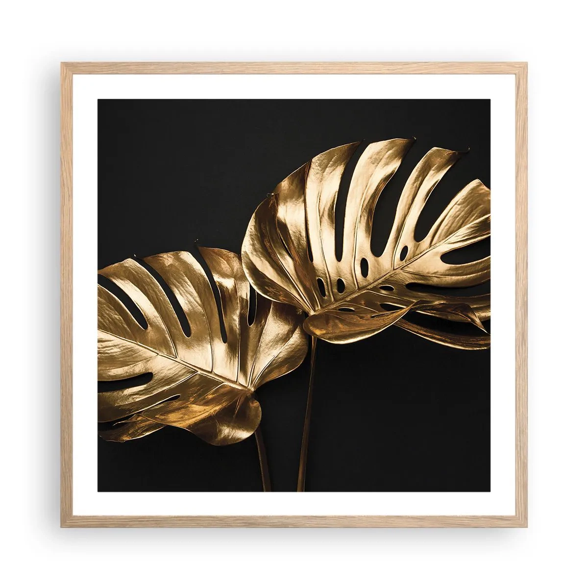 Plakat i ramme af lyst egetræ - Naturens skatte - 60x60 cm