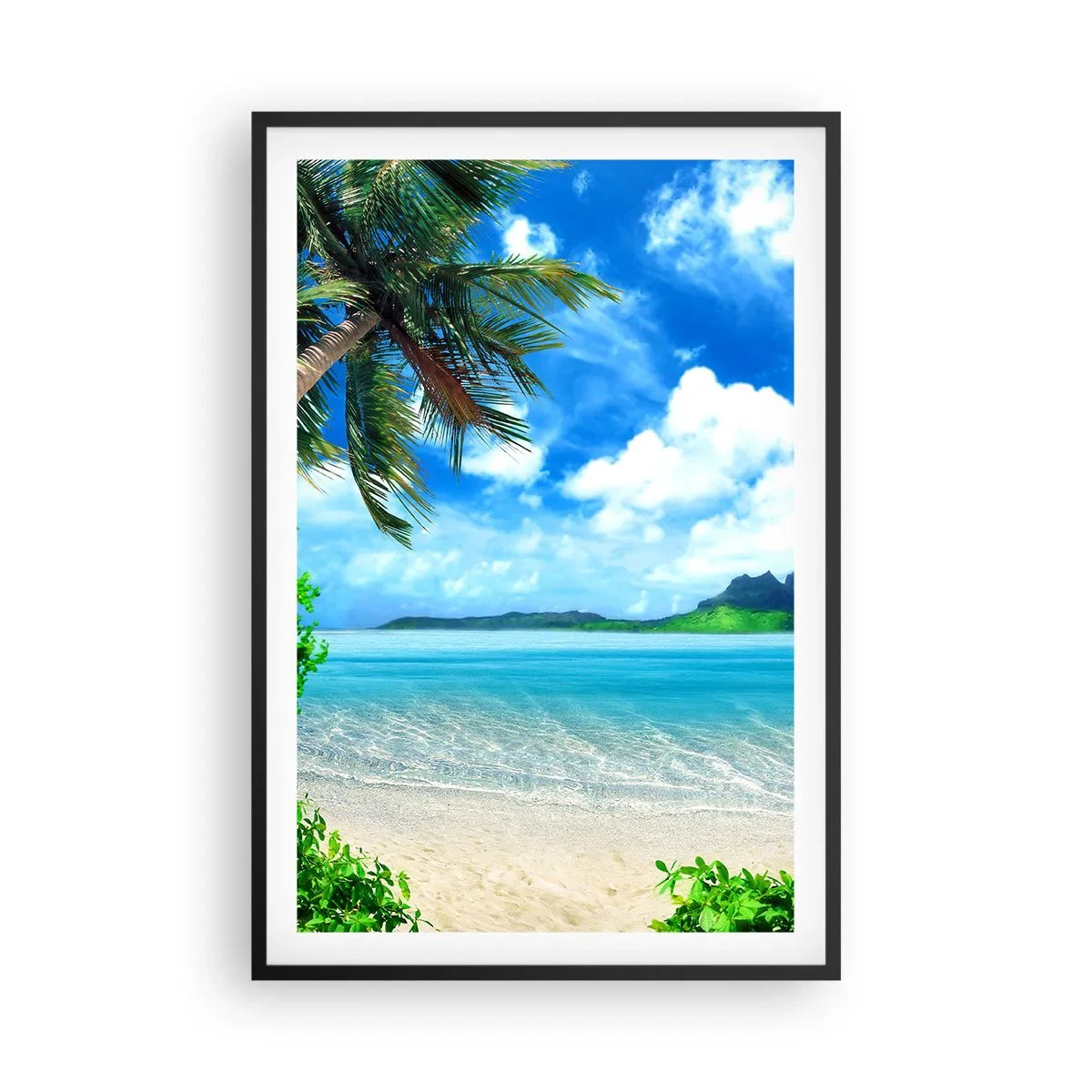 Plakat i sort ramme - Azur i troperne - 61x91 cm
