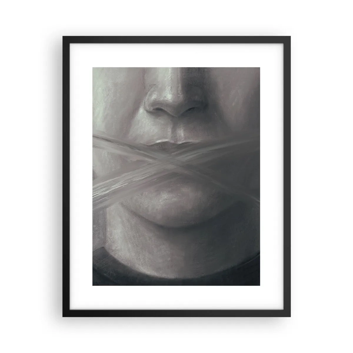 Plakat i sort ramme - Ikke et ord - 40x50 cm