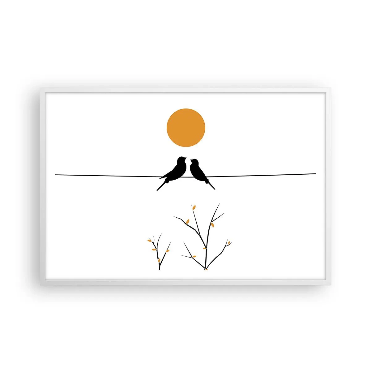 Plakat i hvid ramme - Nattergal - 91x61 cm