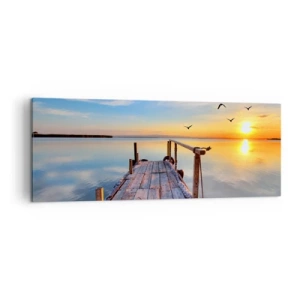 Lærredstryk - Billede på lærred - Går fremad mod solen - 140x50 cm