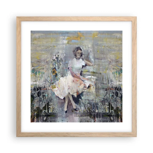 Plakat i ramme af lyst egetræ - Klassisk og moderne - 40x40 cm