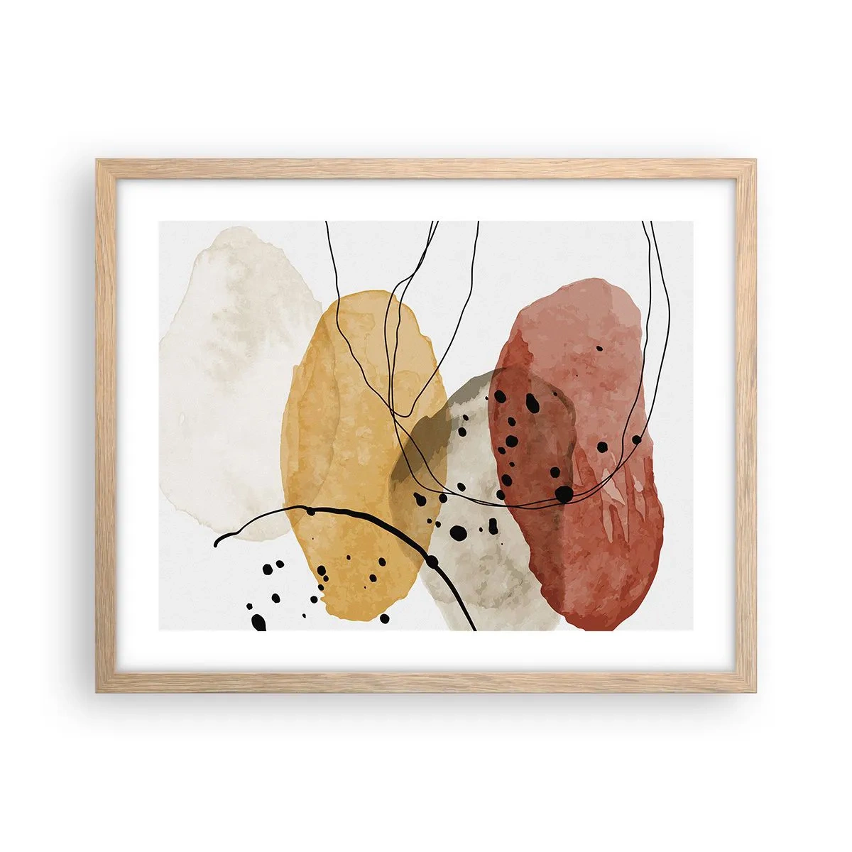 Plakat i ramme af lyst egetræ - Som lys, klar luft - 50x40 cm