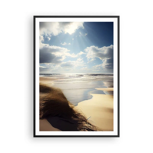 Plakat i sort ramme - Strand, vild strand - 70x100 cm