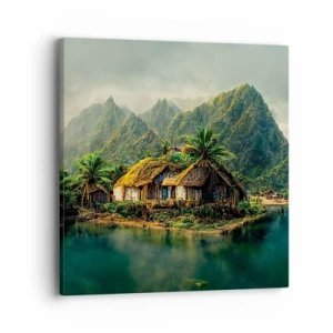 Lærredstryk - Billede på lærred - Tropisk paradis - 40x40 cm