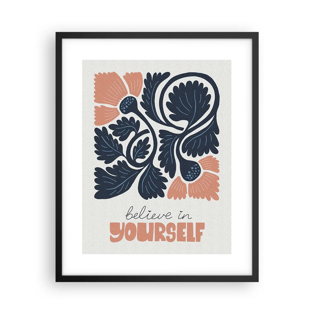 Plakat i sort ramme - Og du blomstrer - 40x50 cm