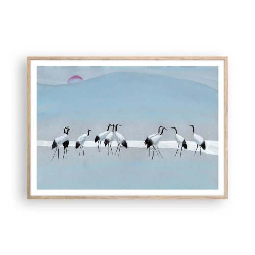 Plakat i ramme af lyst egetræ - Efter en varm dag - 100x70 cm